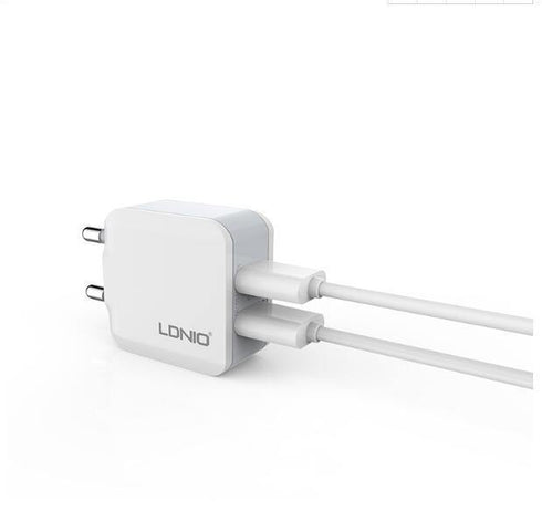 2 USB Smart Travel Adapter Wall Portable Charger - Ldnio A2201 - WooTech Online Shopping In SA