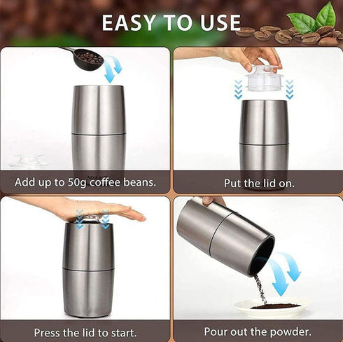 200W Portable Electric Stainless Steel Coffee and Spice Grinder - WooTech Online Shopping In SA