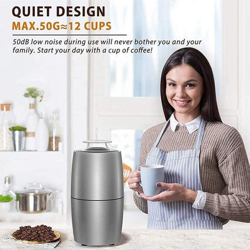 200W Portable Electric Stainless Steel Coffee and Spice Grinder - WooTech Online Shopping In SA