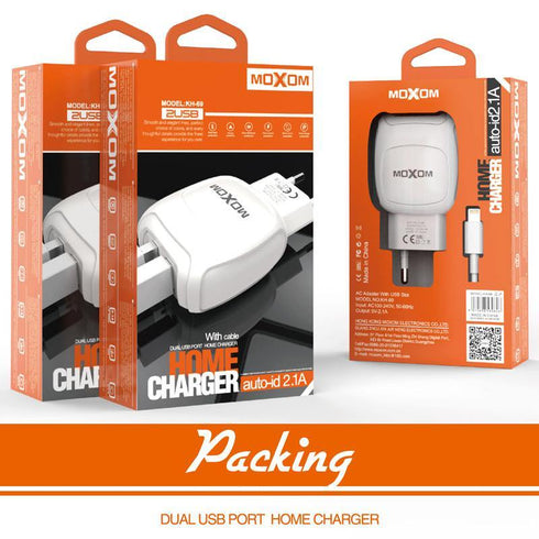 Moxom Fast Charger With cable 2USB- kh-69 - WooTech Online Shopping