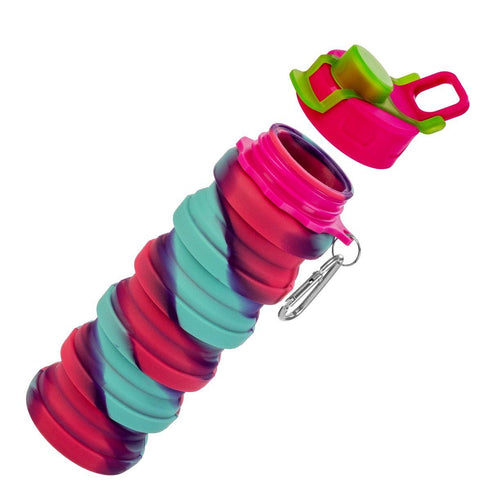 500ML Collapsible Silicone Travel Sport Water Bottle