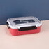 3 Compartment Stainless Steel Food Lunch Box with Compact Cutlery - Red - WooTech Online Shopping In SA