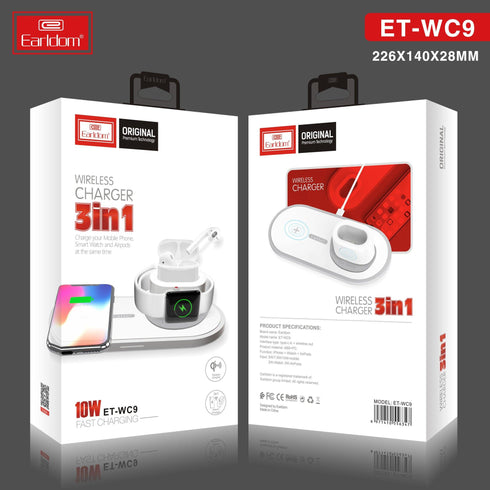 3 In 1 Wireless Fast Charger for iPhone, Apple Watch, AirPods - WooTech Online Shopping In SA