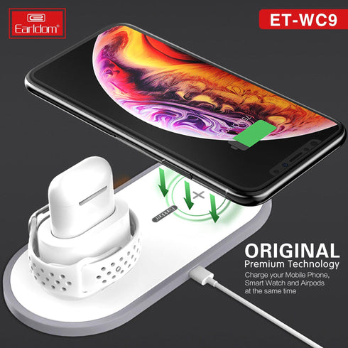 3 In 1 Wireless Fast Charger for iPhone, Apple Watch, AirPods - WooTech Online Shopping In SA