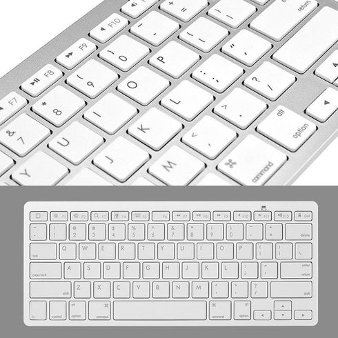 Ultra-slim Wireless 3.0 Bluetooth Keyboard For PCs, Apple Series & Android Devices - White - WooTech Online Shopping