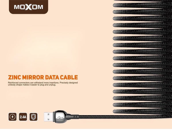 4 Meter MOXOM MX-CB44 (4M) Charging & Data Cable For Micro - Black - WooTech Online Shopping In SA