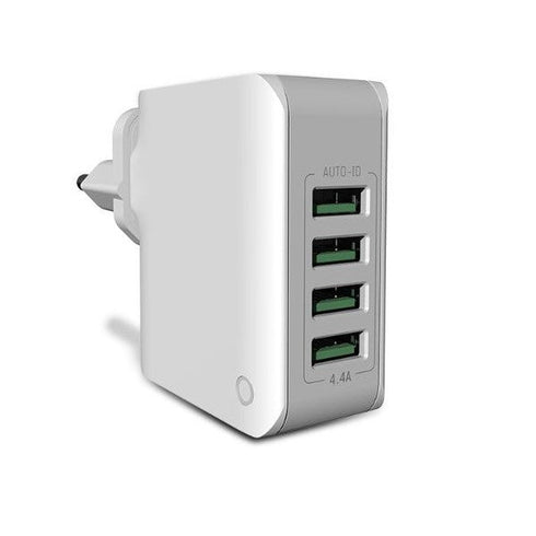 4 USB Identify Automatically 4.4A Charger - White - WooTech Online Shopping In SA