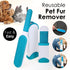 Reusable Pet Fur Remover With Self Cleaning Base - Blue