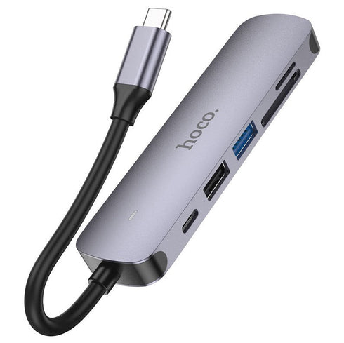 6 IN 1 USB-C MULTIFUNCTION ADPATER USB-C 60W -HB28 - WooTech Online Shopping In SA