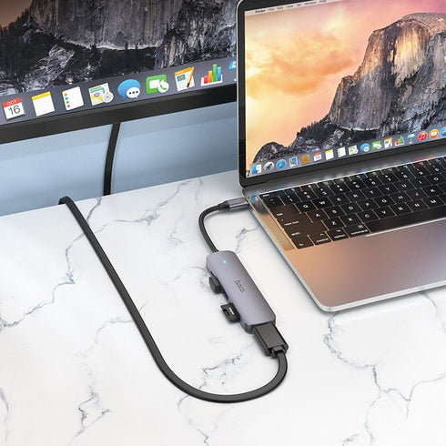 6 IN 1 USB-C MULTIFUNCTION ADPATER USB-C 60W -HB28 - WooTech Online Shopping In SA