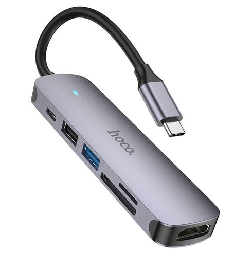 6 IN 1 USB-C MULTIFUNCTION ADPATER USB-C 60W -HB28 - WooTech Online Shopping In SA