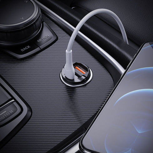 Hoco NZ2 PD30W + QC3.0 Mini Car Charger With Type C Cable - 1m