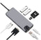 8 In 1 Type-c Hub For laptop And Pc - 4K HDMI / Vga / Ethernet / Card Reader/ 2 USB / Type-c