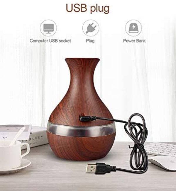 300ml Ultrasonic USB Humidifier Dark Brown