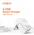 Moxom Smart IC 4 USB Port AUTO ID 4.4A Wall phone Charger Kh-40y - WooTech Online Shopping
