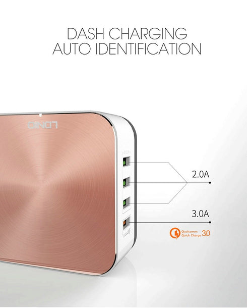 Ldnio A8101 - 8 USB Port Charger - For Mobile Phone Quick Charge 3.0 - Rose Gold - WooTech Online Shopping