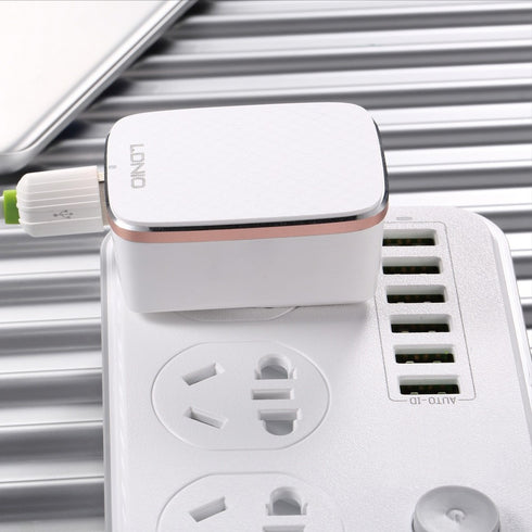 LDNIO A1204 Desktop USB Travel Charger With One QC2.0 Fast Charging Port A1204Q + Ios Cable - WooTech Online Shopping