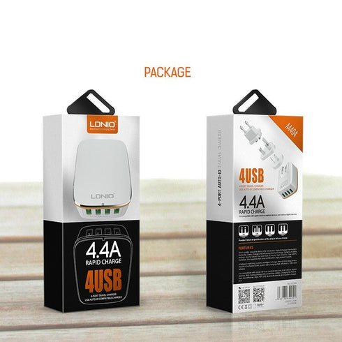 LDNIO 4 Port Travel Charger - White (A4404) - WooTech Online Shopping