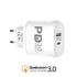 Quick PD charge 3.0 fast charger Type- C adapter charger adapter Pd-08 - white - WooTech Online Shopping
