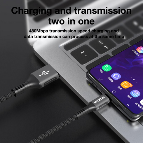Type C USB Data Cable 5.0A Super Fast Charging USB Data Cable - Moxom CC-82 - WooTech Online Shopping