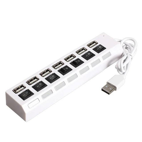 7 Ports USB 2. 0 Hub - High Speed USB Hub - White - WooTech Online Shopping