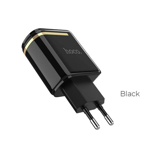 HOCO C39A Digital Display Dual USB Wall Charger EU Plug Adapter for Phone - WooTech Online Shopping