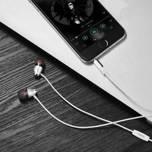hoco ariose universal earphones with mic m28 white - WooTech Online Shopping