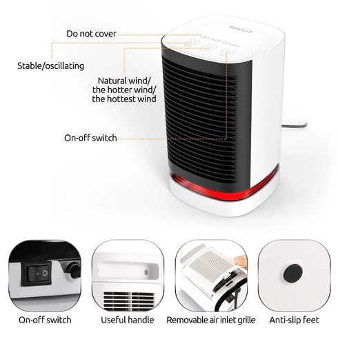 Andowl Q-NF002 Portable Mini Electric Heater - 950W - WooTech Online Shopping In SA