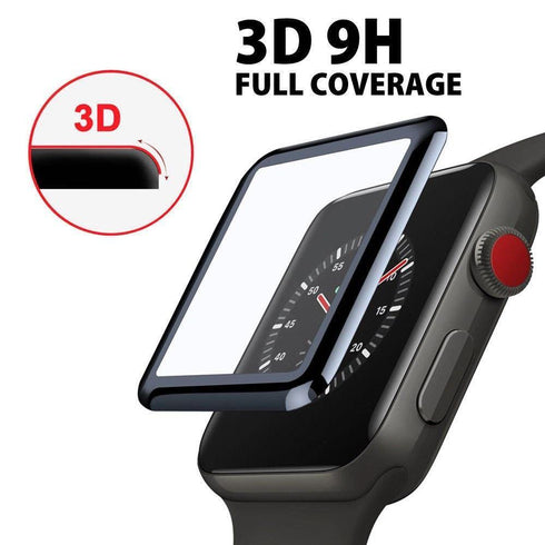 Apple Watch Glass - 9H 3D full coverage tempered glass 38/40/42/44 mm - WooTech Online Shopping In SA