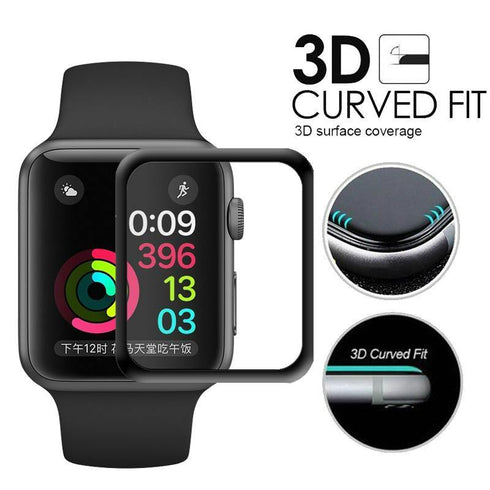 Apple Watch Glass - 9H 3D full coverage tempered glass 38/40/42/44 mm - WooTech Online Shopping In SA
