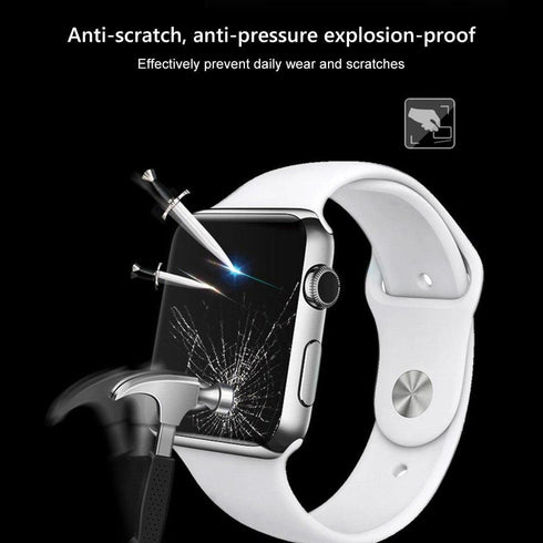 Apple Watch Glass - 9H 3D full coverage tempered glass 38/40/42/44 mm - WooTech Online Shopping In SA