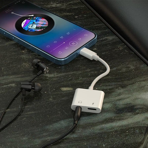 Audio converter for Lightning to Lightning + 3.5mm - WooTech Online Shopping In SA
