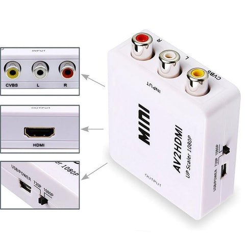 AV to HDMI Converter Adapter 1080P - AV2HDMI -White - WooTech Online Shopping In SA