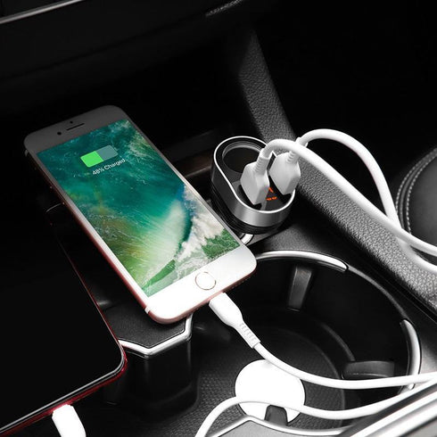 Car charger digital display dual USB HOCO Z29 - WooTech Online Shopping In SA