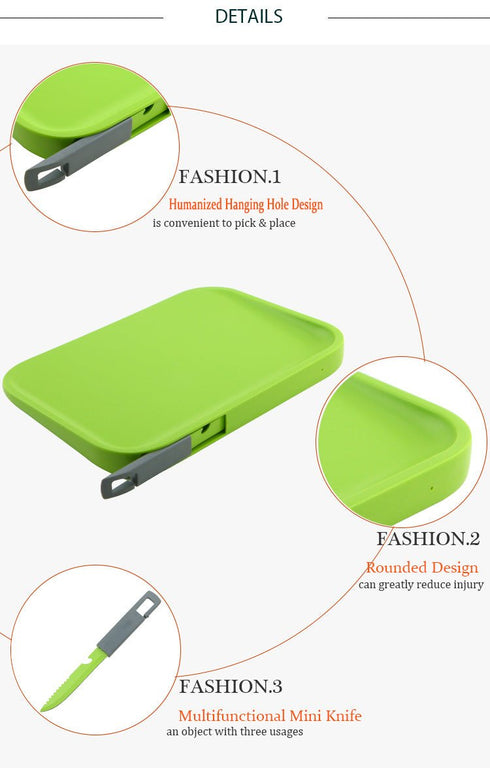 Cutting Board With Pairing knife - Green - WooTech Online Shopping In SA