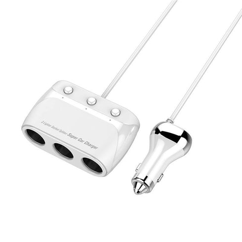 Dual QC3.0 USB Port 6V 3A Fast Car Charger With 3 Slot Socket Adapter Plug Universal Quick Charging For Phone - WooTech Online Shopping In SA