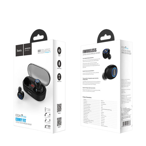 True wireless headset With charging case - Hoco Earbuds - WooTech Online Shopping