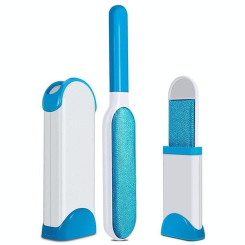 Reusable Pet Fur Remover With Self Cleaning Base - Blue
