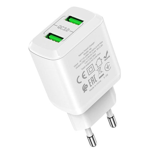 Fast Charging USB adapter Dual Port-N6 - WooTech Online Shopping In SA