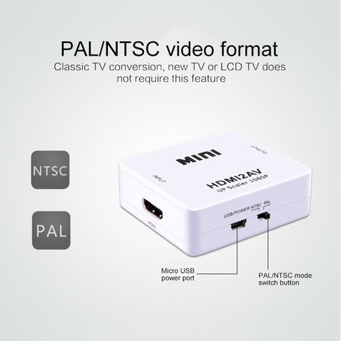 HDMI to AV 3RCA Composite Video Audio Converter Adapter - HDMI2AV White - WooTech Online Shopping In SA
