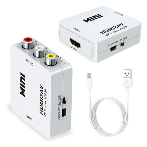 HDMI to AV 3RCA Composite Video Audio Converter Adapter - HDMI2AV White - WooTech Online Shopping In SA