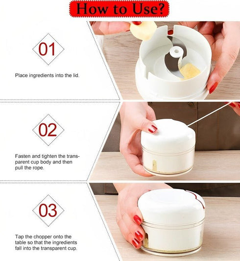 High Quality Mini Mini Garlic Crusher Vegetable Chopper Meat Grinder - WooTech Online Shopping In SA