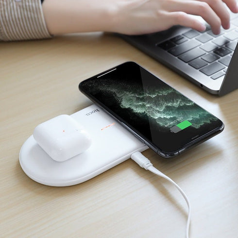 Hoco CW23 Dual wireless Fast Charger - 10W - WooTech Online Shopping In SA