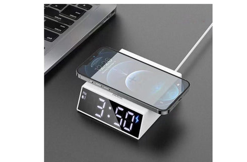 Hoco DCK1 Digital Alarm Clock With Wireless Fast Charger - WooTech Online Shopping In SA