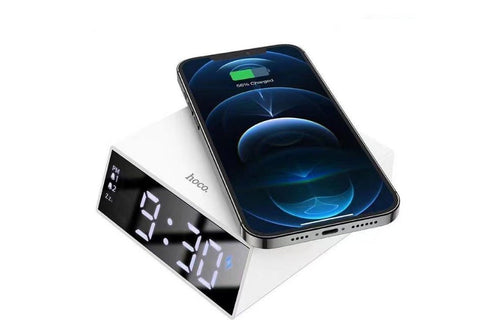 Hoco DCK1 Digital Alarm Clock With Wireless Fast Charger - WooTech Online Shopping In SA
