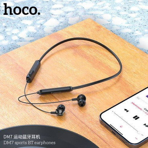 Hoco DM7 Sports Bluetooth Earphones - Black - Long Battery Life - WooTech Online Shopping In SA