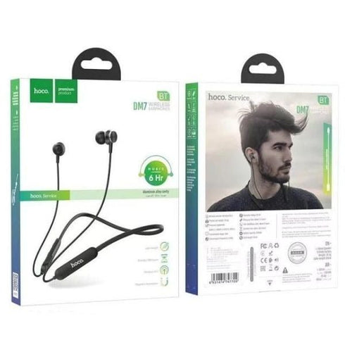 Hoco DM7 Sports Bluetooth Earphones - Black - Long Battery Life - WooTech Online Shopping In SA