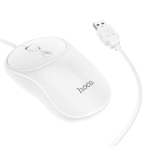 HOCO GM13 Business Wired USB Mouse with super comfortable grip. - WooTech Online Shopping In SA