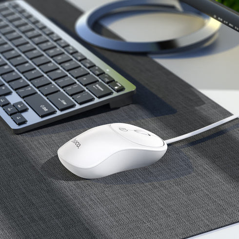 HOCO GM13 Business Wired USB Mouse with super comfortable grip. - WooTech Online Shopping In SA