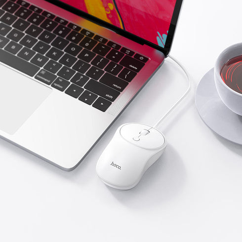 HOCO GM13 Business Wired USB Mouse with super comfortable grip. - WooTech Online Shopping In SA